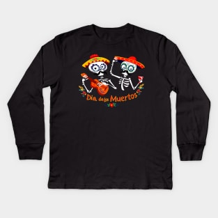 Dia de Los Muertos Day of the Dead Mexican Holiday Design Kids Long Sleeve T-Shirt